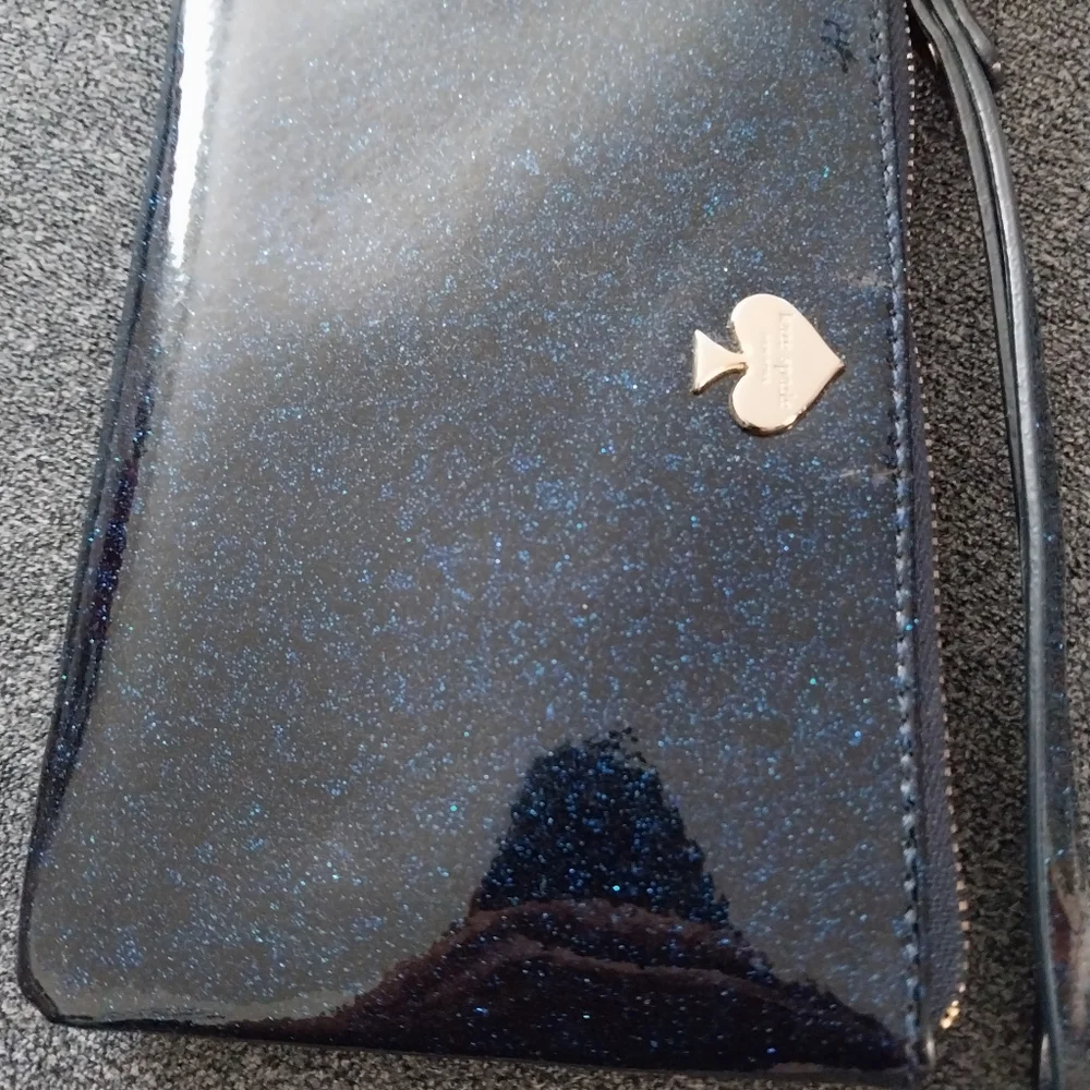 Kate Spade Navy Glitter NWOT Wallet On A String